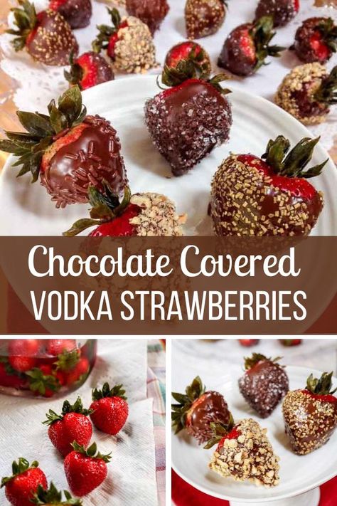 Drunken Cherries Recipe, Vodka Infused Strawberries, Vodka Soaked Strawberries, Infused Chocolate Covered Strawberries, Infused Strawberries, How To Make Vodka, Vodka Infused, Infused Chocolate, Chocolate Vodka