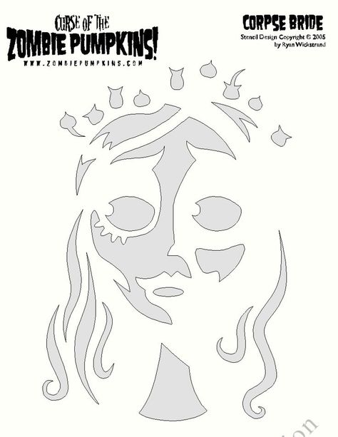 Corpse Bride pumpkin Stencil: Corpse Bride Pumpkin, Pumpkin Carving Stencils Templates, Pumpkin Inspo, Pumpkin Templates, Pumpkin Carve, Halloween Pumpkin Stencils, Cute Pumpkin Carving, Halloween Pumpkin Carving Stencils, Carving Templates