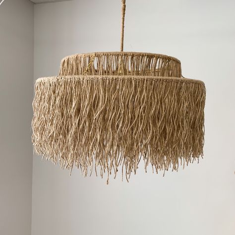 Jute Lights, Bali Decor, Boho Chandelier, Rope Lamp, Feather Lamp, Boho Lighting, Lampshade Makeover, Natural Boho, Rope Lights