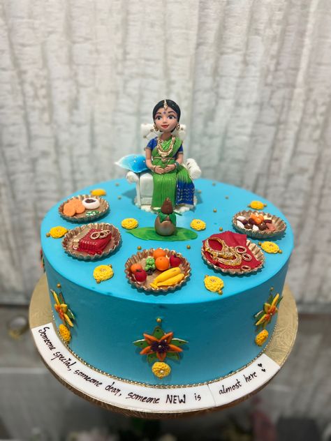 Indian Baby Shower Decorations, Baby Shower Cake Designs, Indian Baby Showers, Birthday Cake Chocolate, Creative Cake Decorating, Cake Decorating Videos, Engagement Cakes, Cool Birthday Cakes, Baby Shower Balloons