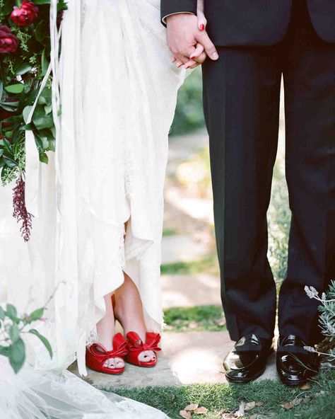 Bride With Red Shoes, Wedding Dress With Red Shoes, Mindy Rice Design, Ring Bearer Attire, Wedding Dress Red, Bohemian Weddings, Martha Weddings, Sedona Wedding, Groom Accessories