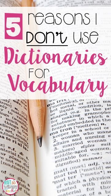 5 Reasons I Don't Use Dictionaries for Vocabulary instruction and better strategies for helping students to grow their vocabulary! Tier 2 Vocabulary Words, Love Themes, Test Prep Activities, Third Grade Activities, Personal Narrative Writing, Vocabulary Instruction, Necessary Evil, Teaching Vocabulary, Vocabulary Lessons