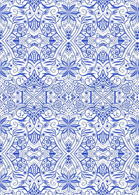 Greek Baroque, Bohemian Arabesque Pattern, White Ultramarine Blue Art Print by Clipso-Callipso - X-Small Mamma Mia Pattern, Greek Design Pattern, Greek Pattern Design, Greek Core, Greece Pattern Design, Greek Background, Greek Theme Wallpaper, Greek Blue Aesthetic, Greek Theme