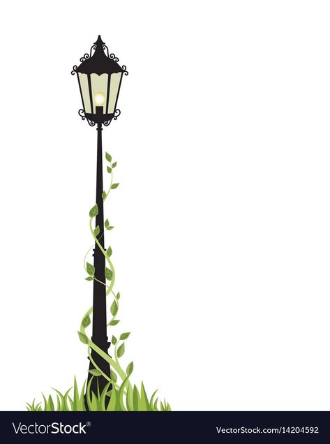 Street lamp vector image Street Lamp Illustration, Lamp Vector, Magical Lamp, Victorian Fashion Dresses, Jason Isbell, Victorian Lamps, Tattoo Reference, Background Drawing, Wall Drawing