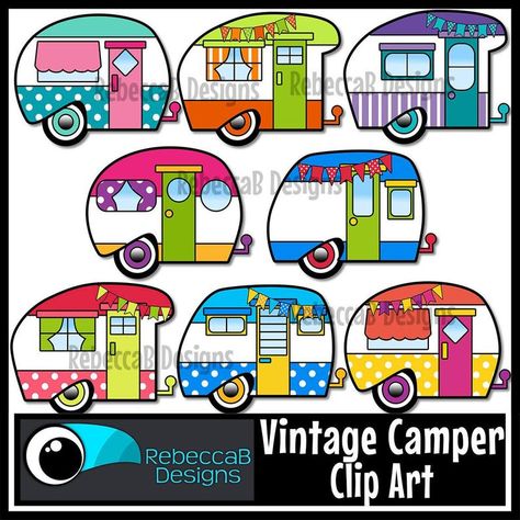 Vintage Camper Clip Art Camper Clipart Camper Graphics | Etsy Camper Clipart, Camper Quilt, Camper Vintage, Camper Art, Camping Vintage, Random Patterns, Vintage Camper Remodel, Vintage Clip Art, Vintage Clipart