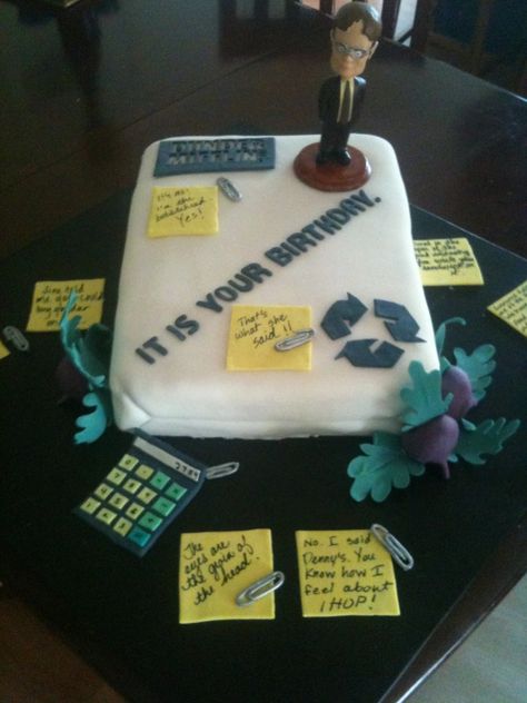 The Office Cake, Office Party Theme, The Office Themed Party, The Office Birthday Party, Office Cake, Office Themed Party, Nerd Funny, Office Birthday Party, The Office Memes