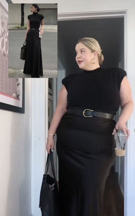 Black Dress Curvy Outfit, Office Curvy Outfit, Goth Modest Outfits, Business Casual Goth Plus Size, Plus Size Classy Outfits, Classy Plus Size Outfits, Vintage Halloween Costumes, Goth Plus Size, Stylish Work Attire