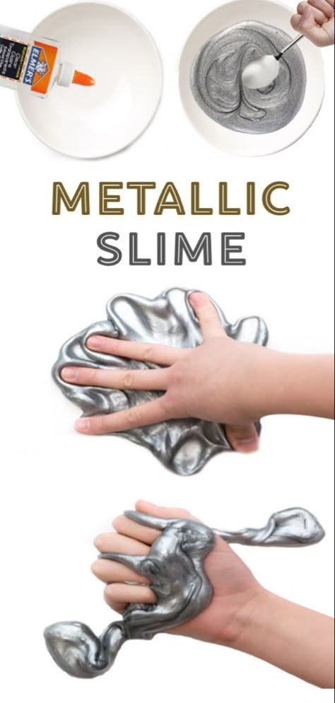 Unique Slime Ideas, Easy Recipe For Kids, Metallic Slime, Spray Chalk, Dough Slime, Easy Slime Recipe, Slime Ideas, Diy Slime Recipe, Slime Time