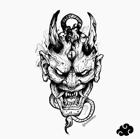 Mascara Hannya, Mascara Oni, Japanese Demon Tattoo, Hand Tattoo Designs, Oni Tattoo, Hannya Mask Tattoo, Skull Art Tattoo, Brown Hairstyles, Full Leg Tattoos