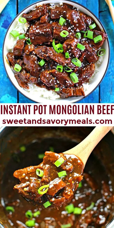 Delish Appetizers, Instant Pot Mongolian Beef, Beef Instant Pot, Appetizer Healthy, Beef Recipe Instant Pot, Pressure Cooker Recipe, Mongolian Beef Recipes, Asian Beef, Dinner Delicious