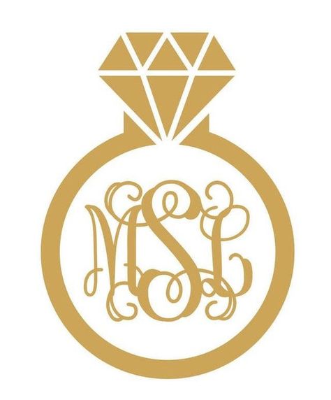 Ring Decal with Monogram, Bling Decal, Engagement Ring Decal, Ring Decal, Monogram Decal, Gifts for Ring Png, Wedding Vinyl, Silhouette Curio, Vinyl Monogram, Wedding Silhouette, Silhouette Vinyl, Monogram Ring, Monogram Decal, Stencil Patterns