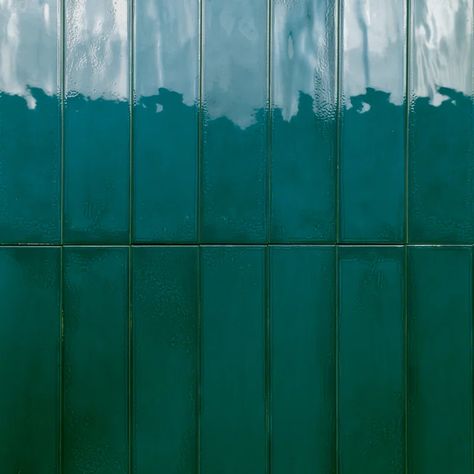 Encore Surfaces Prisma Rain 3 x 12" Zellige Subway Wall Tile - Wayfair Canada Teal Subway Tile, Green Kitchen Backsplash, Blue Green Tile, Teal Tile, Colorful Tiles, Exterior Wall Tiles, Coffee Roastery, Tile Ceramic, Unique Shower