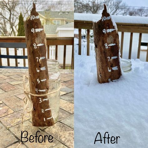 Measure snowfall by making your own snow gauge! This Reggio Emilia inspired preschool activity is perfect for winter exploration! Snow Depth Gauge Diy, Snow Gauge Diy, Winter Exploration, Reggio Emilia Inspired, Diy Snow, Preschool Activity, Reggio Emilia, Measuring Tape, Activities To Do