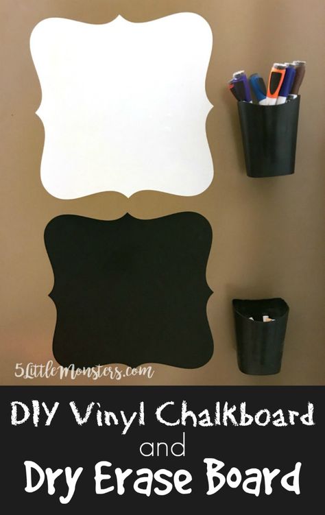 5 Little Monsters: Cricut 101: What Can You Cut + DIY Chalkboards and Whiteboards Chalkboard Vinyl Projects, Chalkboard Vinyl Ideas Cricut, Dry Erase Vinyl Projects Cricut, Cricut Dry Erase Vinyl Ideas, Diy Whiteboard, Kids Art Space, Chalkboard Projects, Homemade Decorations, Chalkboard Vinyl