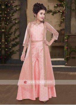 Plain Net Dresses Design Ideas, Crop Top Palazzo With Jacket, Sana Dress, Kids Gown Design, Net Jacket, Barbie Gown, Lehenga For Girls, Kids Party Wear Dresses, Happy Pongal