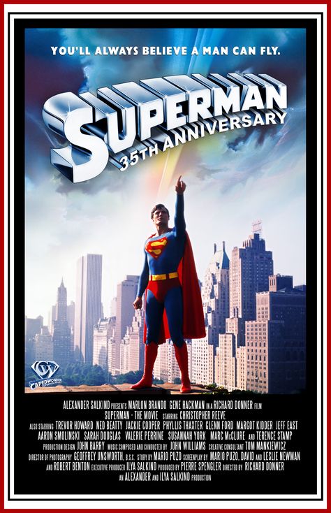 Superman 1978, Superman The Movie, Superman Poster, Christopher Reeve Superman, Terence Stamp, Dc Superman, John Barry, Superman Movies, Superman Family