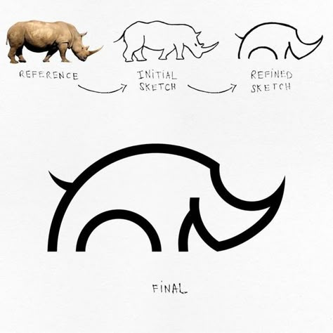 Rhino Tattoo, Animal Logo Inspiration, Illustration Design Graphique, Animal Logos, Logo Sketches, Logo Animal, Logo Design Process, Creation Art, Pet Logo Design