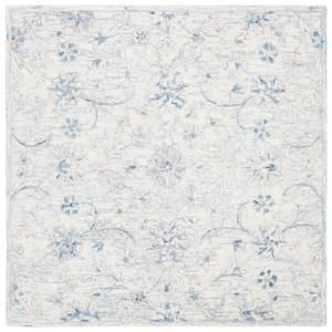 Safavieh Monaco Blue/Light Gray 7 ft. x 7 ft. Square Area Rug-MNC255M-7SQ - The Home Depot Square Area Rugs, Round Light, Ivory Area Rug, Geometric Area Rug, Ivory Rug, Vintage Area Rugs, Nebraska Furniture Mart, Blue Wool, Blue Ivory