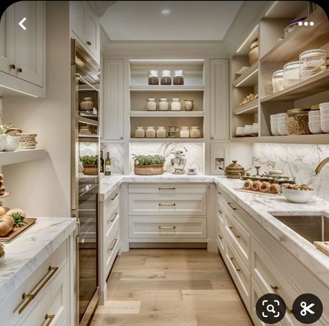 Walk In Pantry With Window, Pantry Narrow, Pantry With Window, Narrow Walk In Pantry, Pantry Interior Design, Walk In Pantry Ideas Layout, Small Walk In Pantry, Pantry Countertop, Pantry Freezer