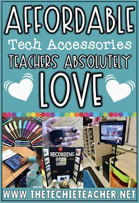 Affordable Tech Accessories Teachers LOVE Teacher Tech Tips, Technology For Teachers, Ed Tech Elementary, Classroom Technology Elementary, Tech Classroom, Technology Teacher, Teacher Gadgets, Teacher Technology Tools, Ipad Teacher