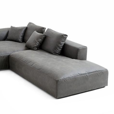 Sit, Sprawl, Snore. Forget sinking into quicksand; The 5th Modular Sofa offers the full embrace with its Plush Seating. The Designer Sectional is an 18" mattress decked with three luxurious layers of foam, feathers, and springs. Experience the comfort of a bed with the elegance of a sofa. Fifth Dimensional Comfort. Some might question, what about the 1st to the 4th versions? Well, let's not ask difficult questions now, shall we? It took the designers four iterations to achieve Plush Seating and Loft Couch, Grey Leather Sectional, Rustic Mid Century Modern, Rustic Mid Century, Refined Rustic, Rustic Sofa, Foam Sofa, Mid Century Modern Sofa, Soft Sofa