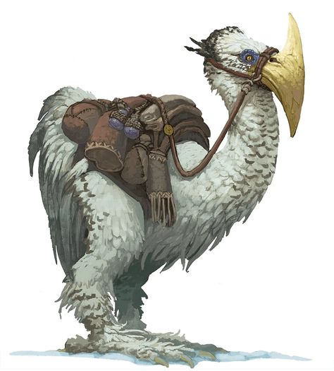 Dnd Icewind Dale Characters, Fantasy Beast Of Burden, Axebeak Dnd, Icewind Dale Characters, Icewind Dale Rime Of The Frostmaiden, Icewind Dale Art, Dnd Icewind Dale, Dnd Arctic, Dnd Mounts