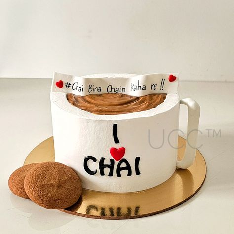 Tag your Chai lover friends 🧡 . . #Chai #tealover #tea #themecakesinvadodara #smallcakes #urviscreamycreations Cake For Chai Lover, Chai Birthday Cake, Chai Cake Design, Tea Theme Cake, Tea Cake Design, Chai Cake, Chai Lover, Funny Birthday Cakes, Cake Bakery