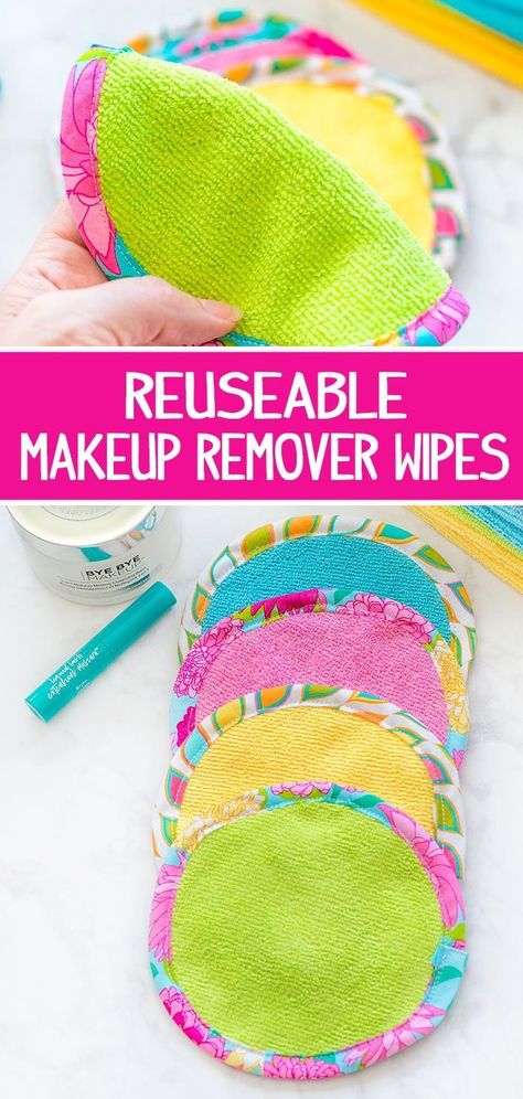 Diy Makeup Remover Wipes, Diy Makeup Remover Pads, Cloth Sewing, Diy Makeup Remover, Remove Makeup From Clothes, Reusable Wipes, Sewing To Sell, Makeup Remover Pads, Makeup Remover Wipes