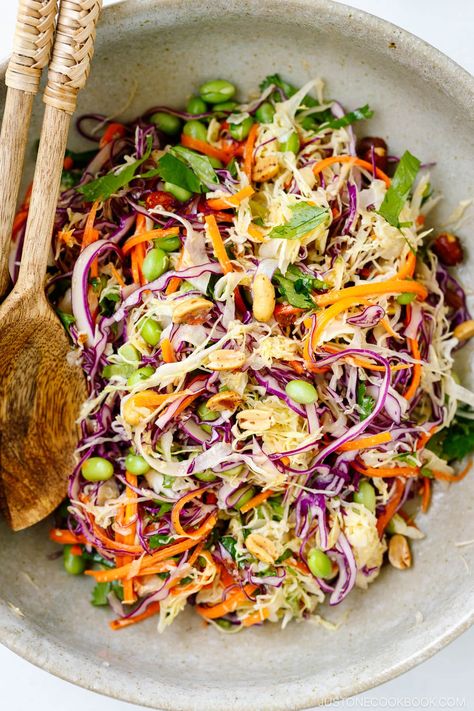 Japanese Cabbage Salad, Salad Options, Asian Cabbage Salad, Asian Cabbage, Salad With Corn, Dairy Free Salads, Raw Cabbage, Japanese Salad, Asian Inspired Salad