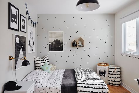 Monochrome Kids Room, White Kids Room, Toddler Boy Room Decor, Superhero Bedroom, Big Boy Bedrooms, Cool Kids Bedrooms, Childrens Bedroom Decor, Toddler Boys Room, Kids Bedroom Designs