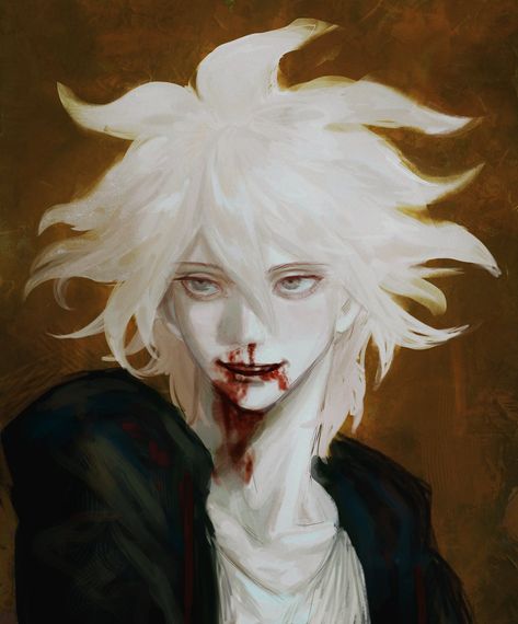 Nagito Komaeda, Twitter, Hair, White, Black