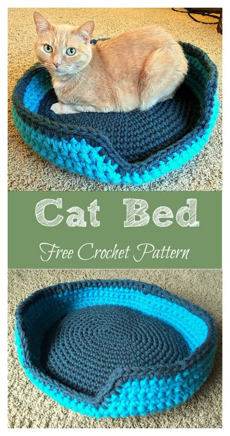 Crochet Cat House, Cat Bed Pattern, Katt Diy, Crochet Cat Bed, Beau Crochet, Cat Tent, Confection Au Crochet, Crochet Cat Pattern, Ideas Crochet