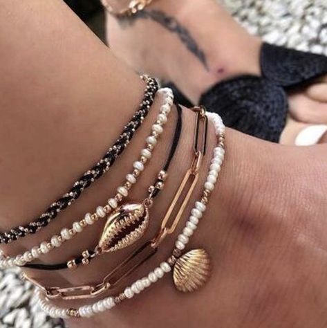 Ankle Bracelets Boho, Foot Bracelet, Beaded Ankle, Summer Anklets, Ankle Jewelry, Anklets Boho, Gold Anklet, Turquoise Boho, Jewelry Model