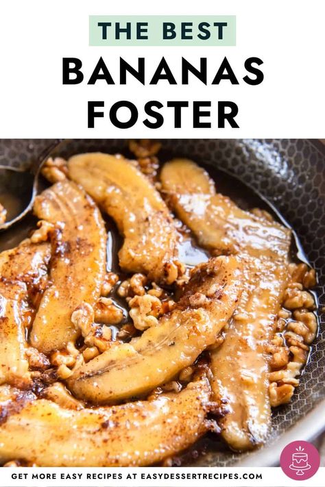 Treat yourself to the best flavors of the French Quarter when you make Bananas Foster! This classic NOLA dessert features a scoop of vanilla ice cream topped with a buttery, sweet, and rum spiced banana sauce. How To Make Banana Foster Recipe, Banana Foster Recipe Without Rum, Bananas Foster Recipe Non Alcoholic, Banana Foster Crepes, Banana’s Foster Recipe, Banana Fosters Recipes, Banana Foster Sauce, Banana Foster Recipe Easy, Bananas Foster Recipe Easy