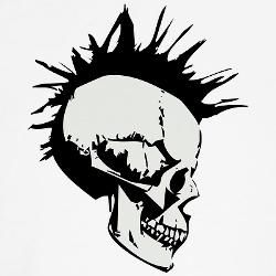 Mohawk Skull Tattoo, Skull Mohawk, Mohawk Tattoo, The Exploited, Hair Vector, Horror Punk, Scary Things, Skulls Drawing, Punk Art