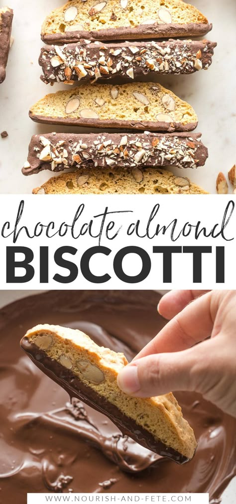 Biscotti Dipped In Chocolate, Biscotti Recipe Chocolate, Biscotti Recipe Almond, Biscotti Recipes Best, Almond Biscotti Recipe Easy, Chocolate Dipped Biscotti, Almond Biscotti Recipe Italian, Chocolate Almond Biscotti Recipe, Chocolate Almond Biscotti