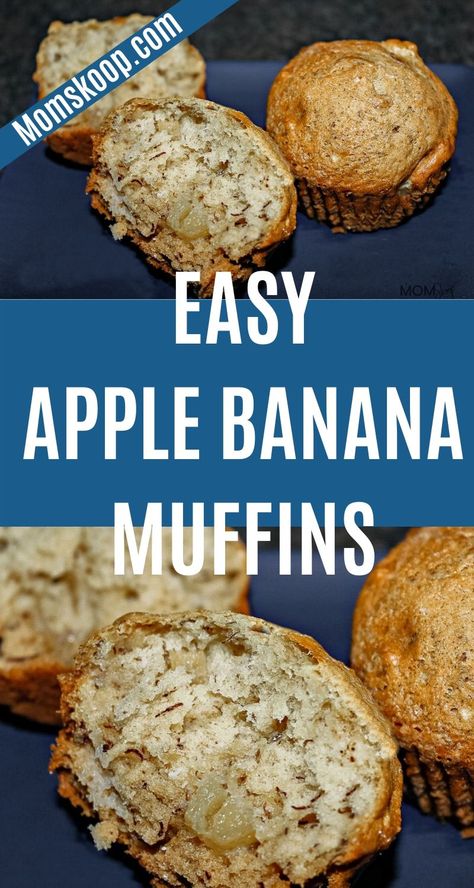 Banana Apple Recipes, Banana Apple Muffins, Apple Banana Muffins, Healthy Apple Desserts, Banana Recipes Easy, Muffins Banana, Ripe Banana Recipe, Banana Muffins Easy, Apple Muffin Recipes