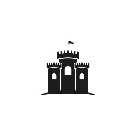 Castle logo vector icon illustration | Premium Vector #Freepik #vector #castle-logo #castle-icon #brick-logo #arch-logo Castle Symbol, Castle Outline, Brick Logo, Castle Png, Castle Logo, Castle Vector, Castle Illustration, Photography Backdrops Diy, Castle Drawing