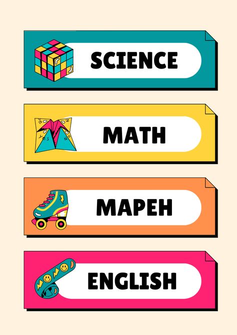 Subject Name Printable, School Subject Labels Free Printables, Free School Labels, School Labels Printables, Notebook Labels, Name Tag For School, Name Tag Templates, Subject Labels, Preschool Teacher Gifts