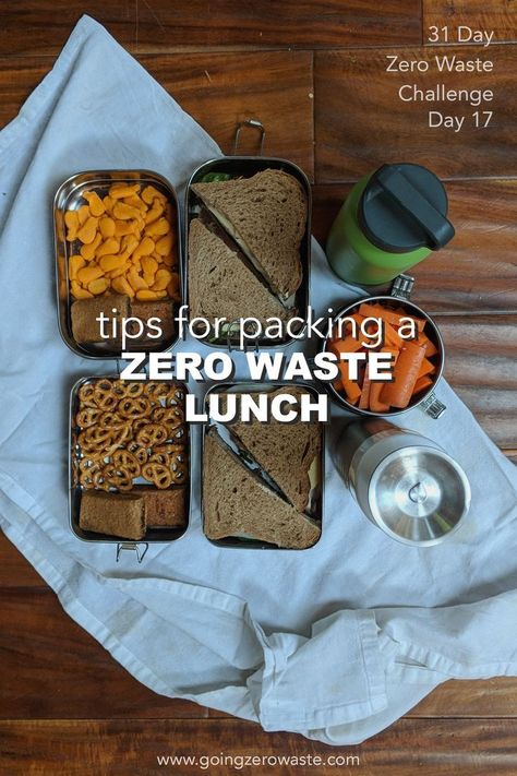 Tips for packing a zero waste lunch from www.goingzerowaste.com day 17 of the zero waste challenge #zerowaste #zerowastechallenge #lunch Simple Healthy Lunch Ideas, Simple Meal Prep Ideas, Zero Waste Food, Zero Waste Lunch, Meal Prep Salad, Vegetarian Lunches, Prep Salad, Diy Zero Waste, Simple Meal Prep