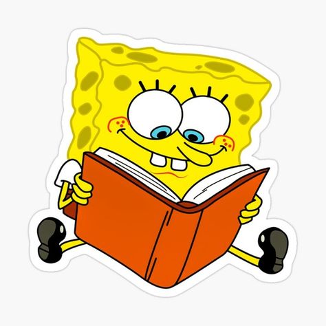 You can get this printable sticker from our store and remember to follow our account for new Cartoon Art #Spongebob #Cartoon Art #sticker Spongebob Reading, Sticker Spongebob, Art Spongebob, Spongebob Cartoon, Stickers Printable, Vintage Drawing, Cute Couple Wallpaper, Student Council, Image Icon