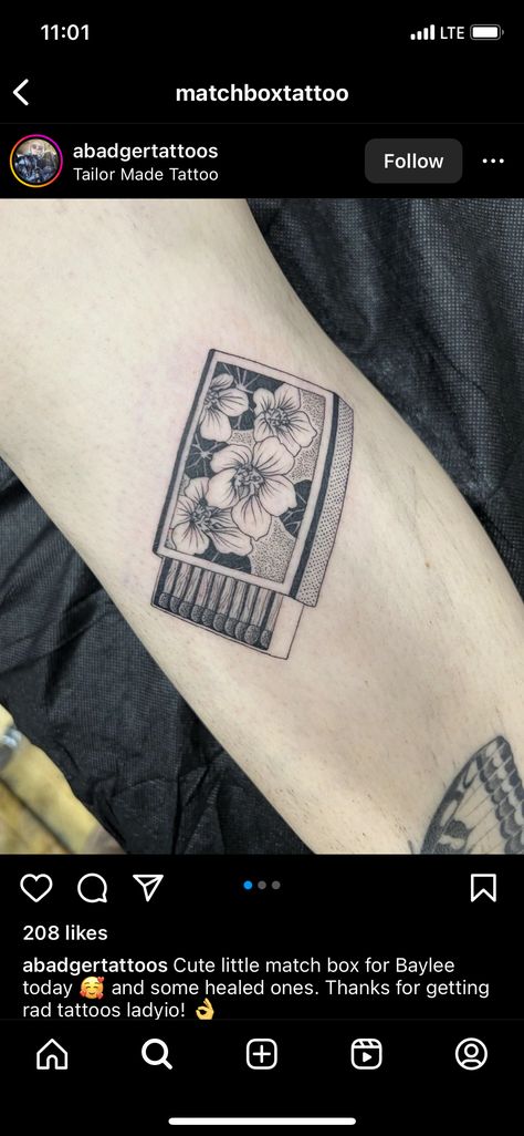 Box Of Matches Tattoo, Matchbook Tattoo, Match Box Tattoo, Matchbox Tattoo, Box Tattoo, Make Tattoo, Match Box, A Tattoo, Tatting