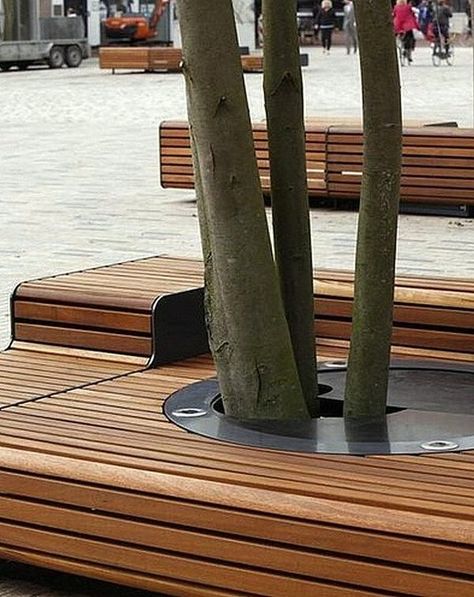 Tree Bench Designs That Literary Embrace Nature Outdoor Tree Bench, Urban Seating, Bench Around Trees, Tree Grate, Landscape Furniture, Public Furniture, Tree Bench, Urban Tree, Bench Design