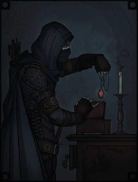 Male Assassin Art, Fantasy Thief Aesthetic, Rogue Aesthetic Dnd, Dnd Rogue Art, Warlock Aesthetic Dnd, Dnd Rogue Aesthetic, Dnd Thief, Thief Character Design, Masked Character Art