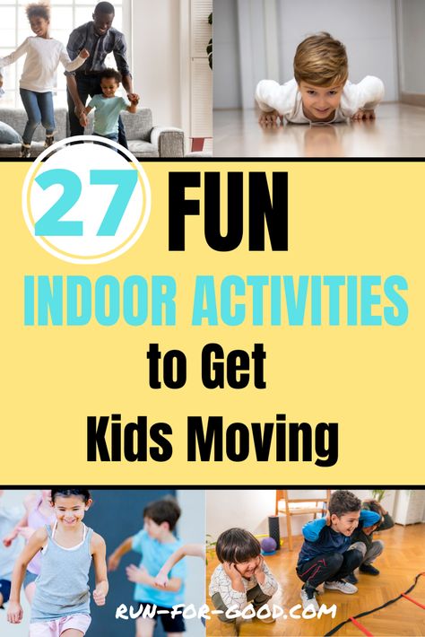 For some inspiration to get kids active, check out these 27 ideas for indoor physical activities for kids to get them motivated to move. #kidsfitness #kidsactivities Indoor Physical Activities For Kids, Indoor Physical Activities, Healthy Parenting, Motivation For Kids, Kids Fitness, Animal Movement, Bored Kids, Fun Indoor Activities, Physical Activities For Kids