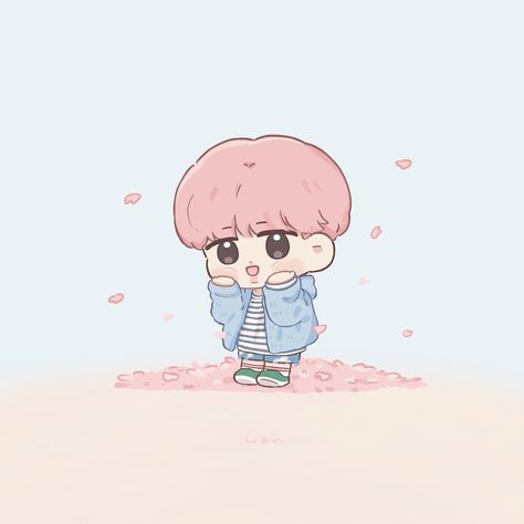 Chibi Jimin, Twitter, Anime, Pink, Blue