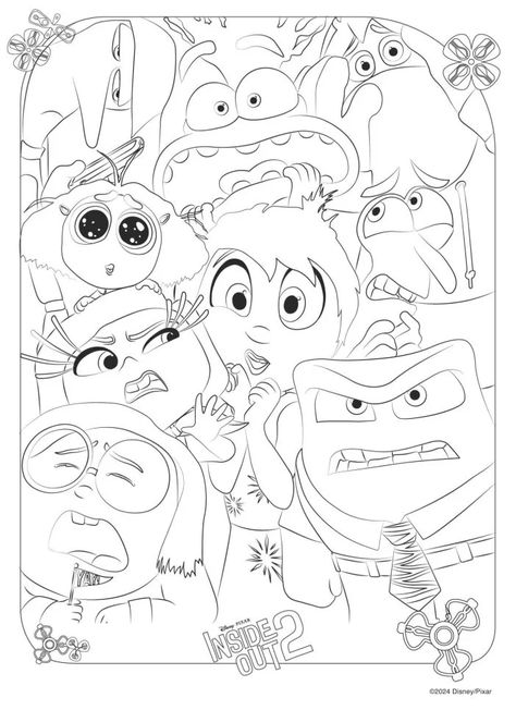 instant download inside out 2 coloring pages and activity packet Inside Out 2 Characters Coloring Pages, Inside Out Characters Coloring Pages, Inside Out Coloring Sheets, Inside Out Colouring Pages, Inside Out Coloring Pages Free Printable, Inside Out Sketch, Cute Coloring Pages Disney, Inside Out 2 Coloring Pages, Inside Out 2 Drawing