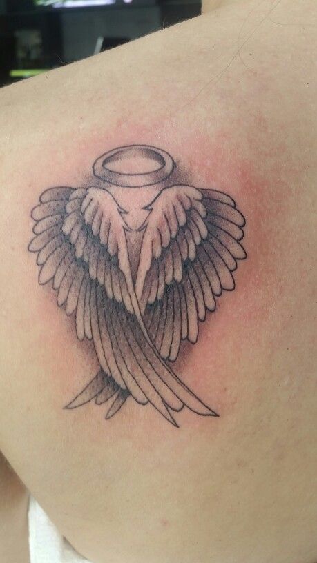 Angel Wings Tatoos Woman, Angel Tatoos, Angel Tattoo Ideas, Angel Tattoo For Women, Angle Tattoo, Halo Tattoo, Alas Tattoo, Guardian Angel Tattoo, Rip Tattoo