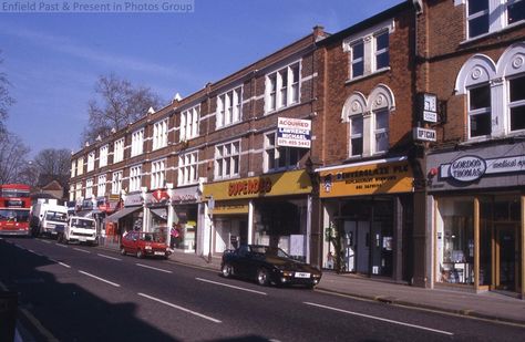 The North end of Church Street, Enfield Town Enfield Town, Sheffield City Aesthetic, Kentish Town London, Old London Streets, East End London 1960s, Photo Grouping, Vintage London, London Town, Family Memories