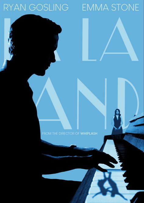 Lalaland Movie Poster, Blue Movie Poster, Lala Land Aesthetic, Lalaland Poster, Iconic Movie Posters Graphic Design, La La Land Movie Poster, Lala Land Movie Poster, La La Land Tattoo, Lala Land